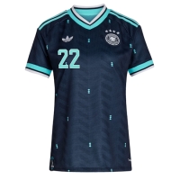 Camiseta Alemania David Raum #22 Segunda Equipación Replica Mundial 2026 para mujer mangas cortas